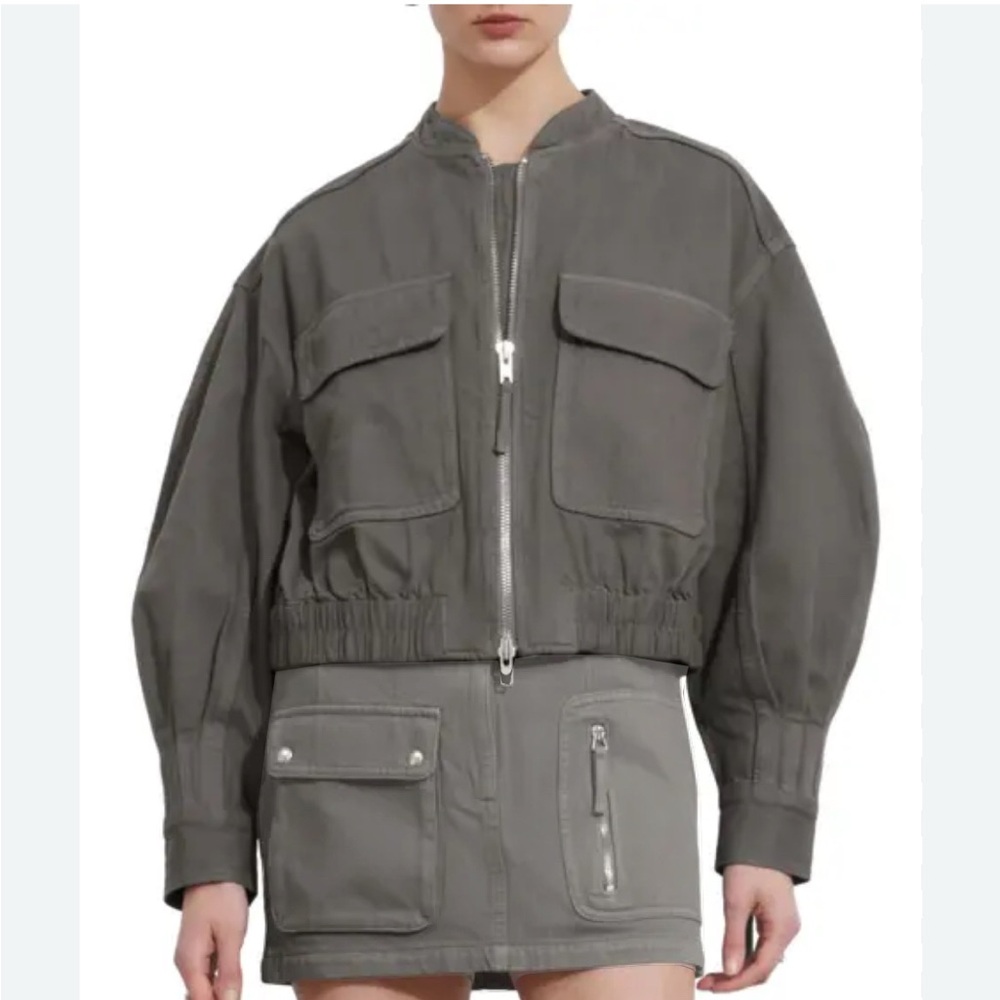 NWT &Other Stories Cropped cotton bomber jacket